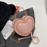 Red Heart Chain Crossbody Bag
