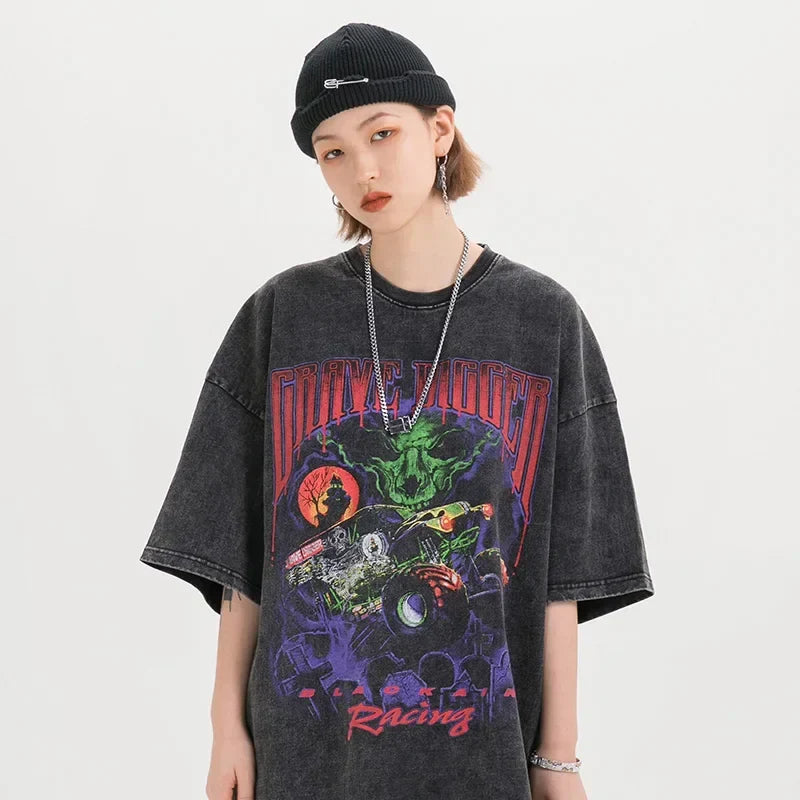 Devil Racing Oversized Washed T-Shirt