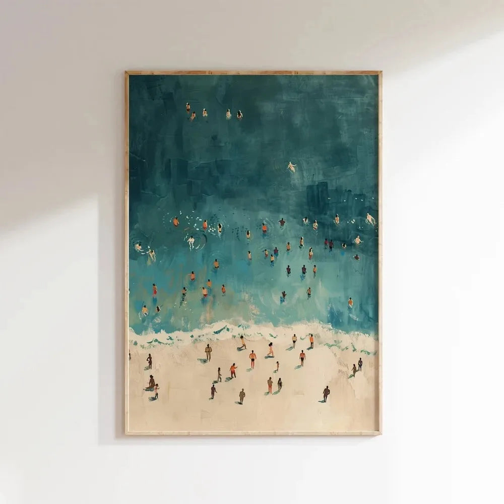 People Swimming in Ocean Posters Print