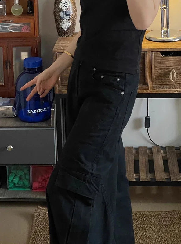 Vintage Wide Leg Cargo Pants