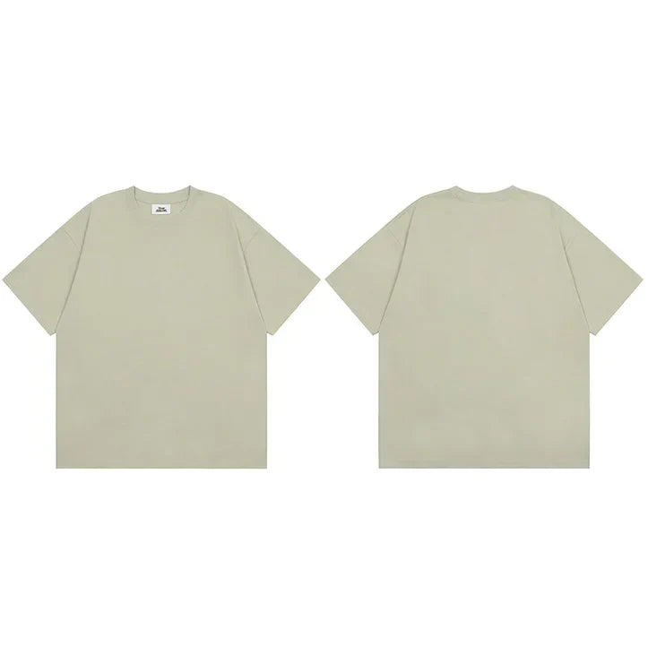 Solid Black Summer Cotton Short T-Shirt