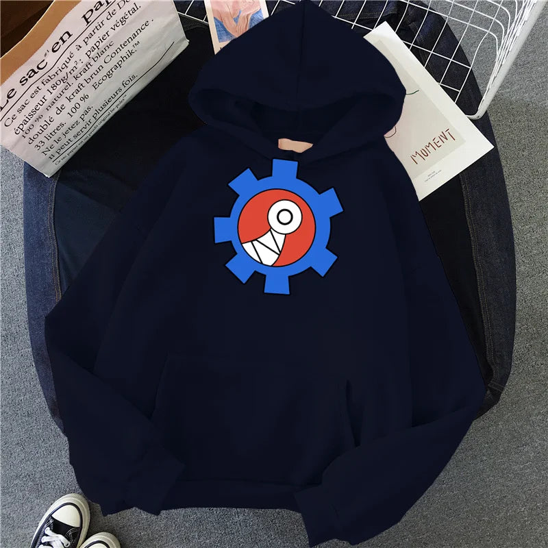 Vibrant Yellow Anime Skater Hoodie