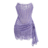 Verführerisches trägerloses Mini-Spitzenkleid