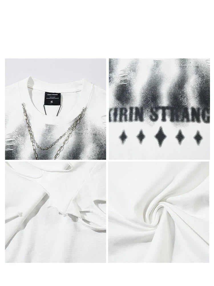 Distressed Crew Neck T-Shirt