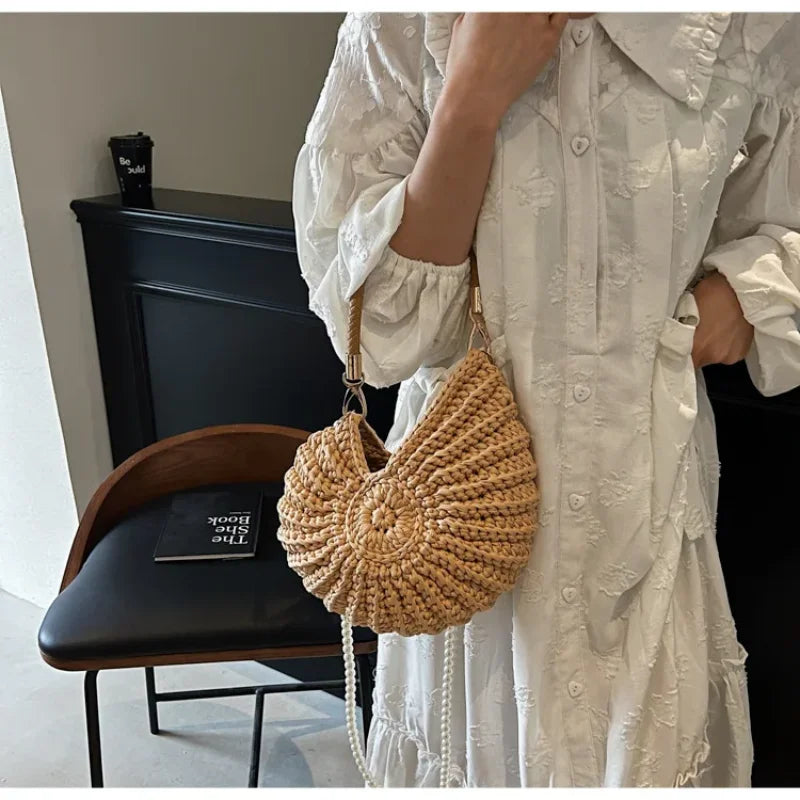 Creative Conch Handmade Crochet Shoulder Bag
