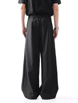 Black Classic Straight Leg High Waist Pants