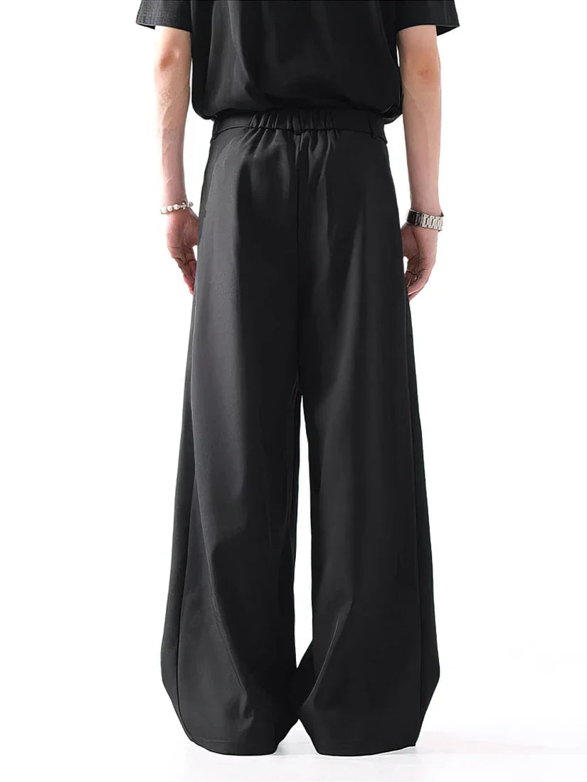 Black Classic Straight Leg High Waist Pants