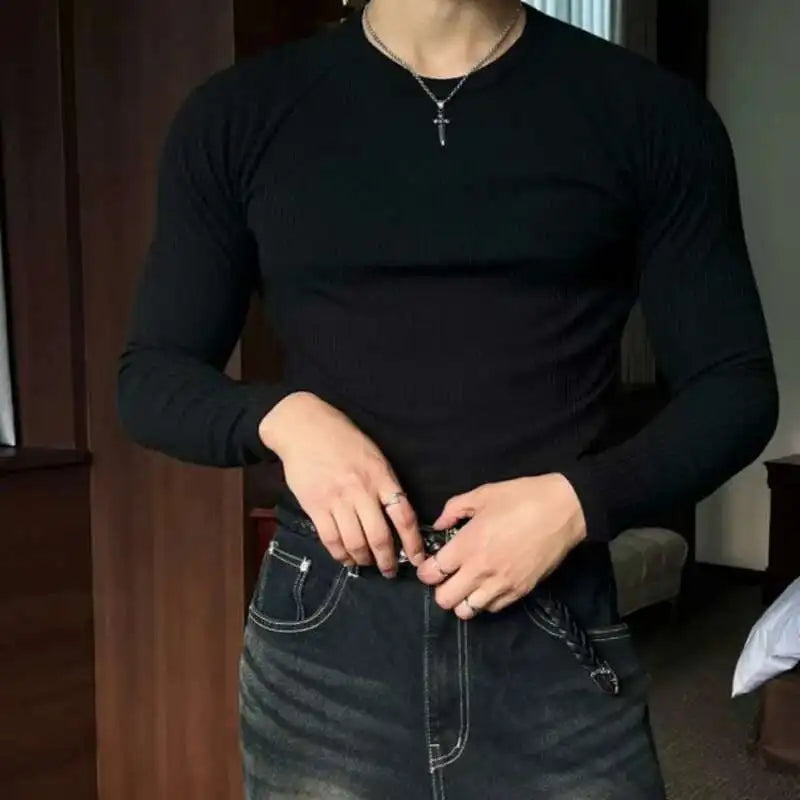 Striped Slim Fit Round Collar T-Shirt