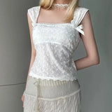 Coquette White Backless Top