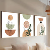 3 Modern Boho Abstract Shape Plant Poster