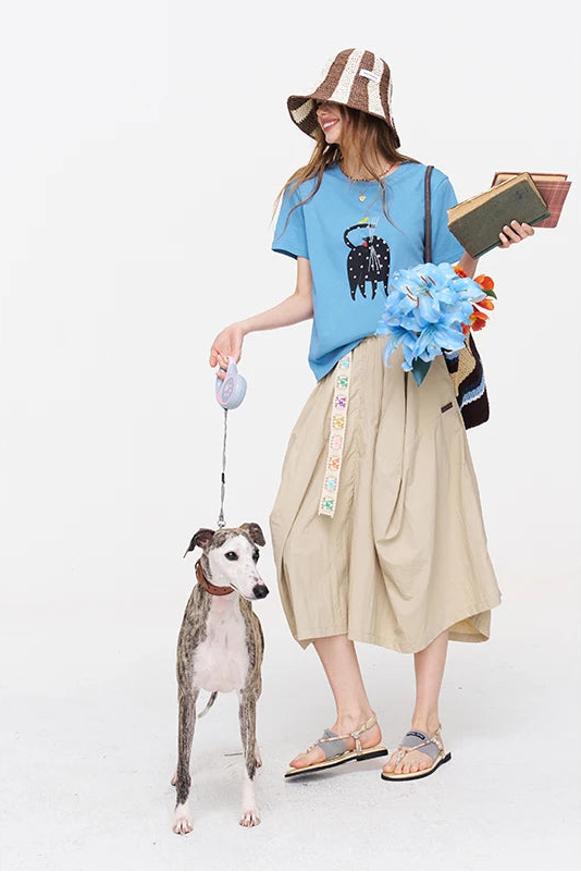 Cat Print Short Sleeve T-shirt
