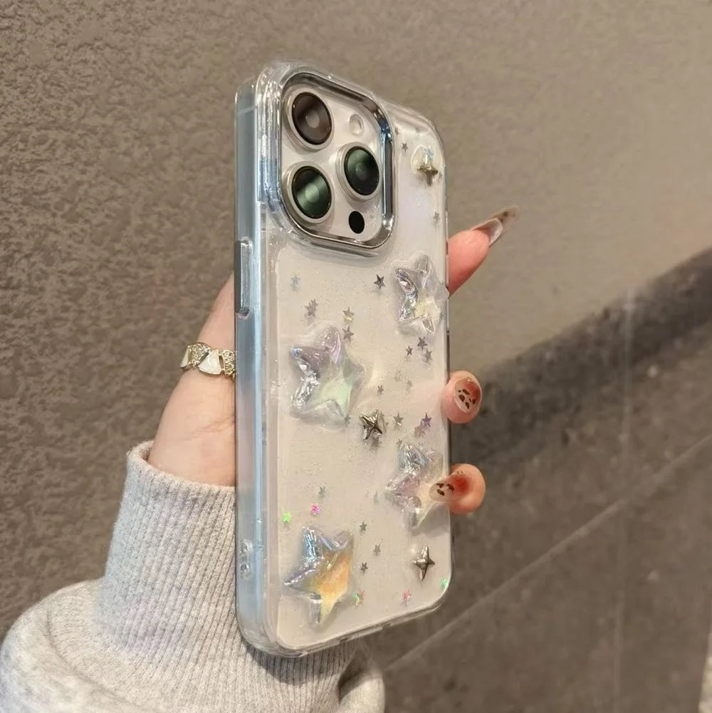 3D Star Bling Glitter Shockproof iPhone Case