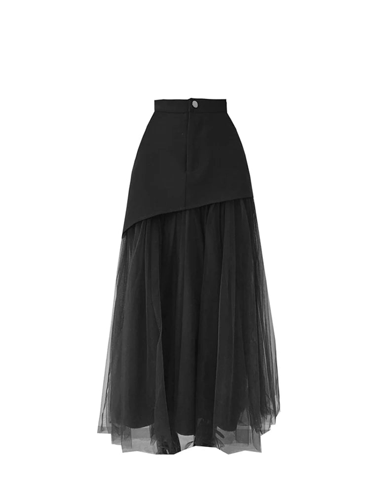 Gothic High Street Mesh Midi Skirt