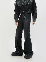 Washed Black Flare Jeans