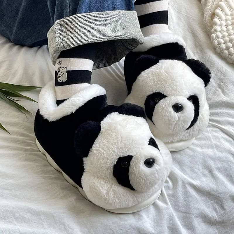 Cute Fluffy Panda Slippers
