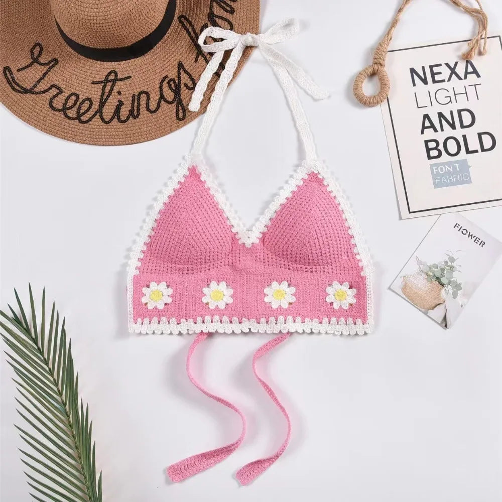 Beach Wear Top Handmade Knitted Crochet