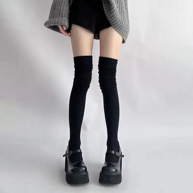 Thick Knit Thigh High Socks