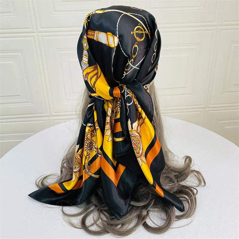 Summer Concert Silk Satin Head Scarf