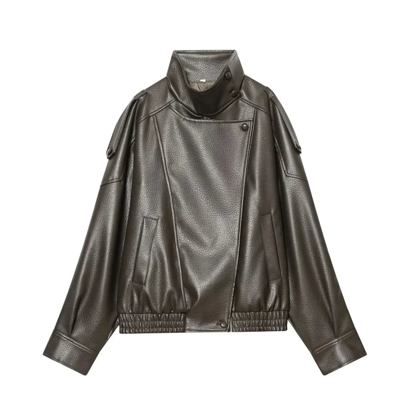 Women's Faux Leather Black Jacket