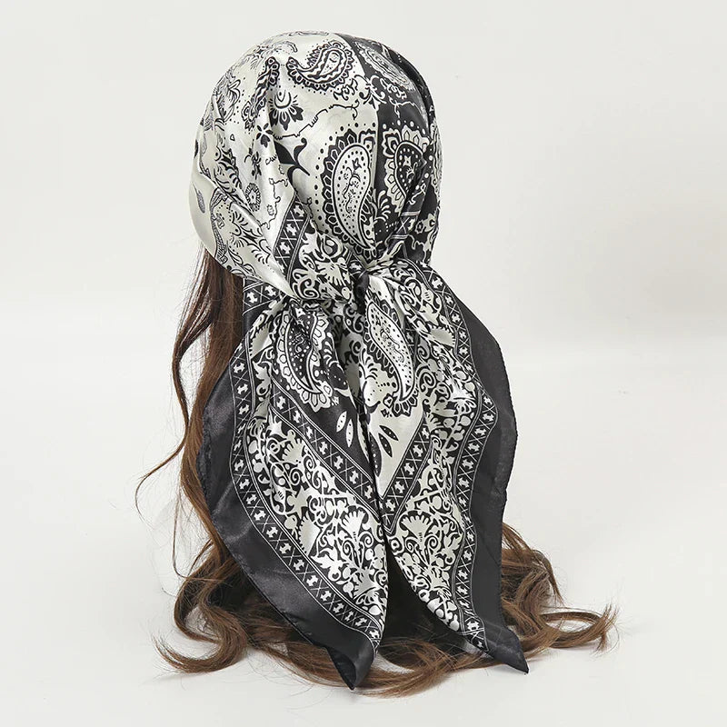 Summer Concert Silk Satin Head Scarf