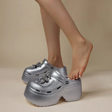 Cyberpunk Women's Shiny Platform Crocs