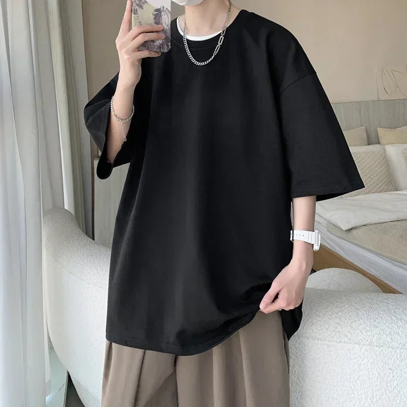 Oversized White Cotton Soft Boy T-Shirt