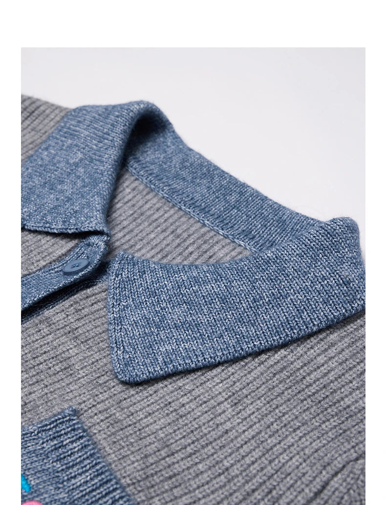 Denim Embroidery Cardigan