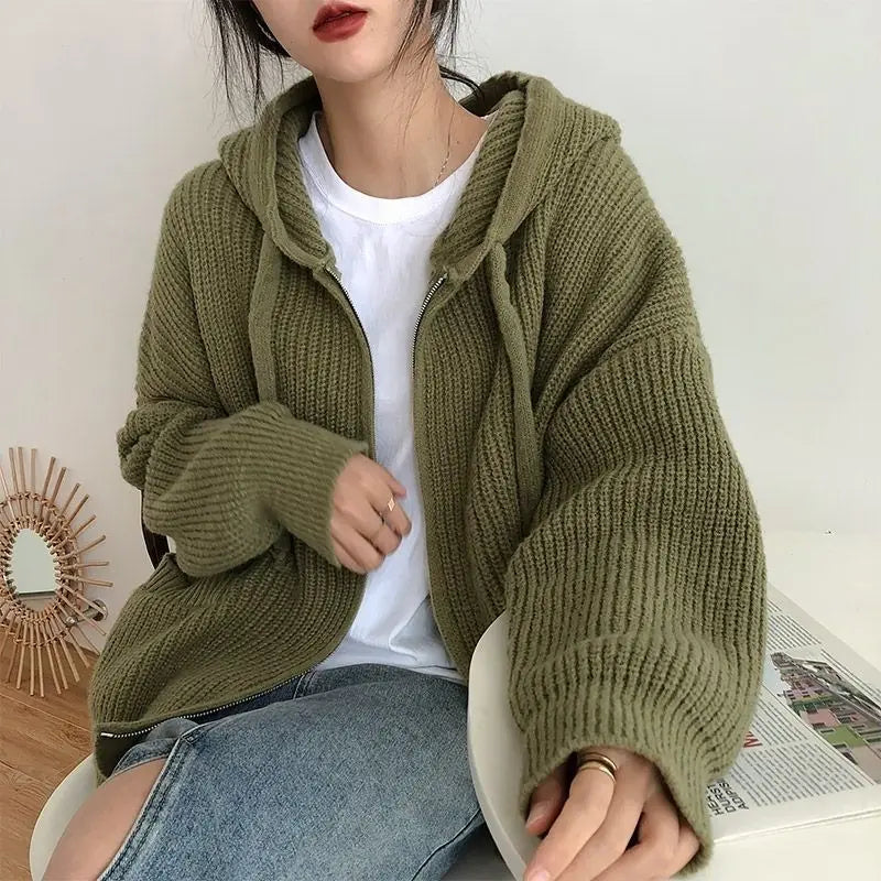 Chunky Knitted Hooded Sweater