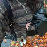 Vintage gestreifter Strickpullover