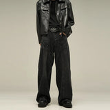 Black Grunge Wide Leg Jeans
