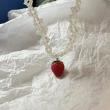 Couquette Sweet Strawberry Necklace