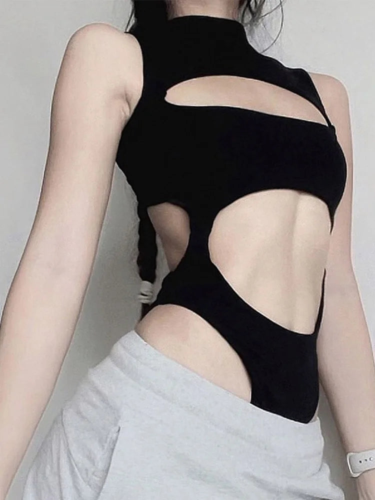 Gothic Sexy Black Bodysuit