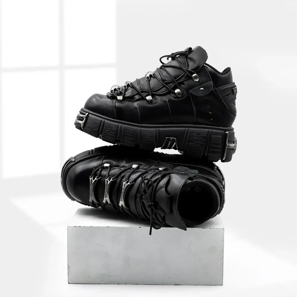 Gothic Platform Leather Sneakers