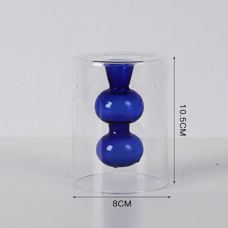 Blue Candle Holder Vase