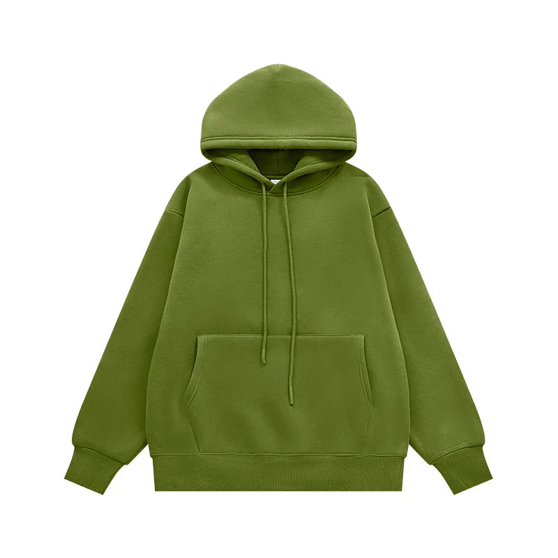 Sudadera con capucha gruesa de color liso