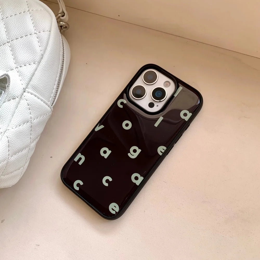 Barbie Core Letters Solid Color iPhone Cases
