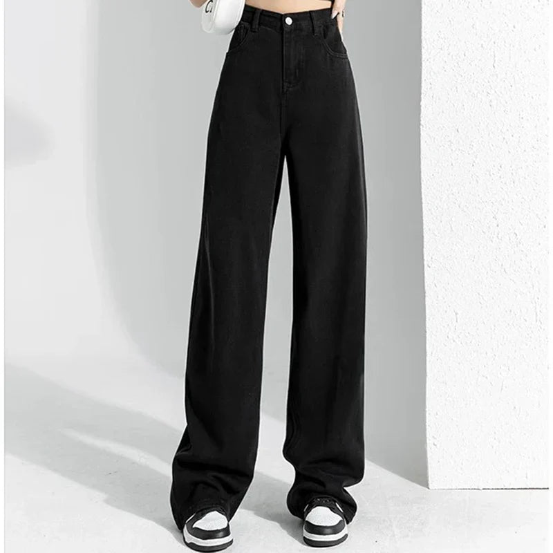 High Waist Stacked Straight Leg Jeans