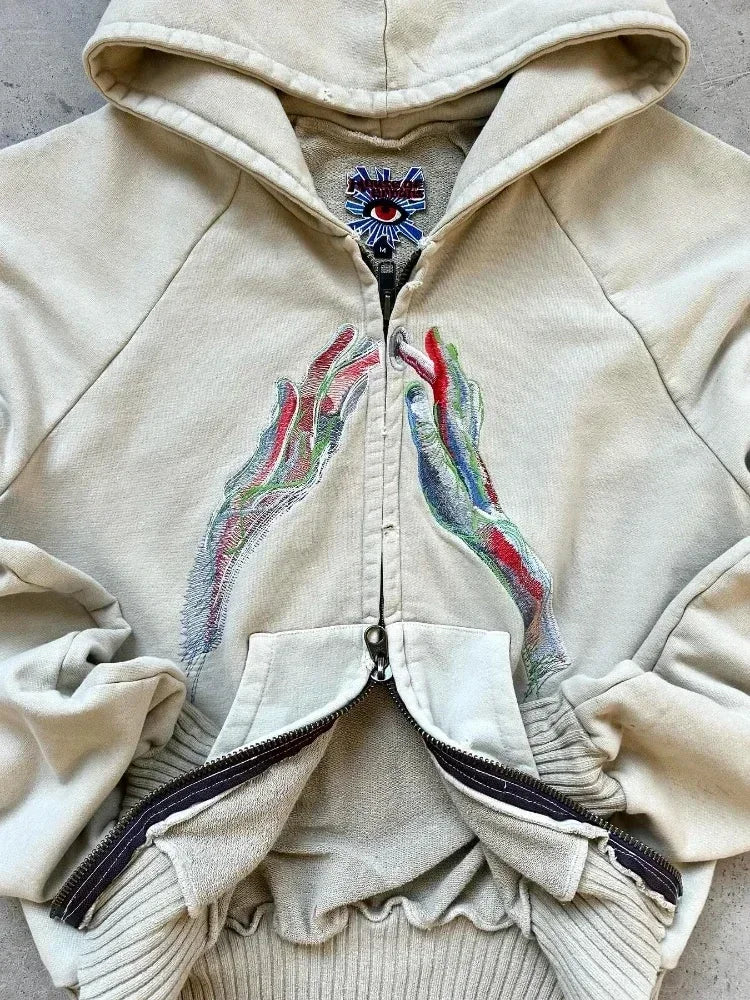 Y2K Hot Zipper Vintage Hoodie