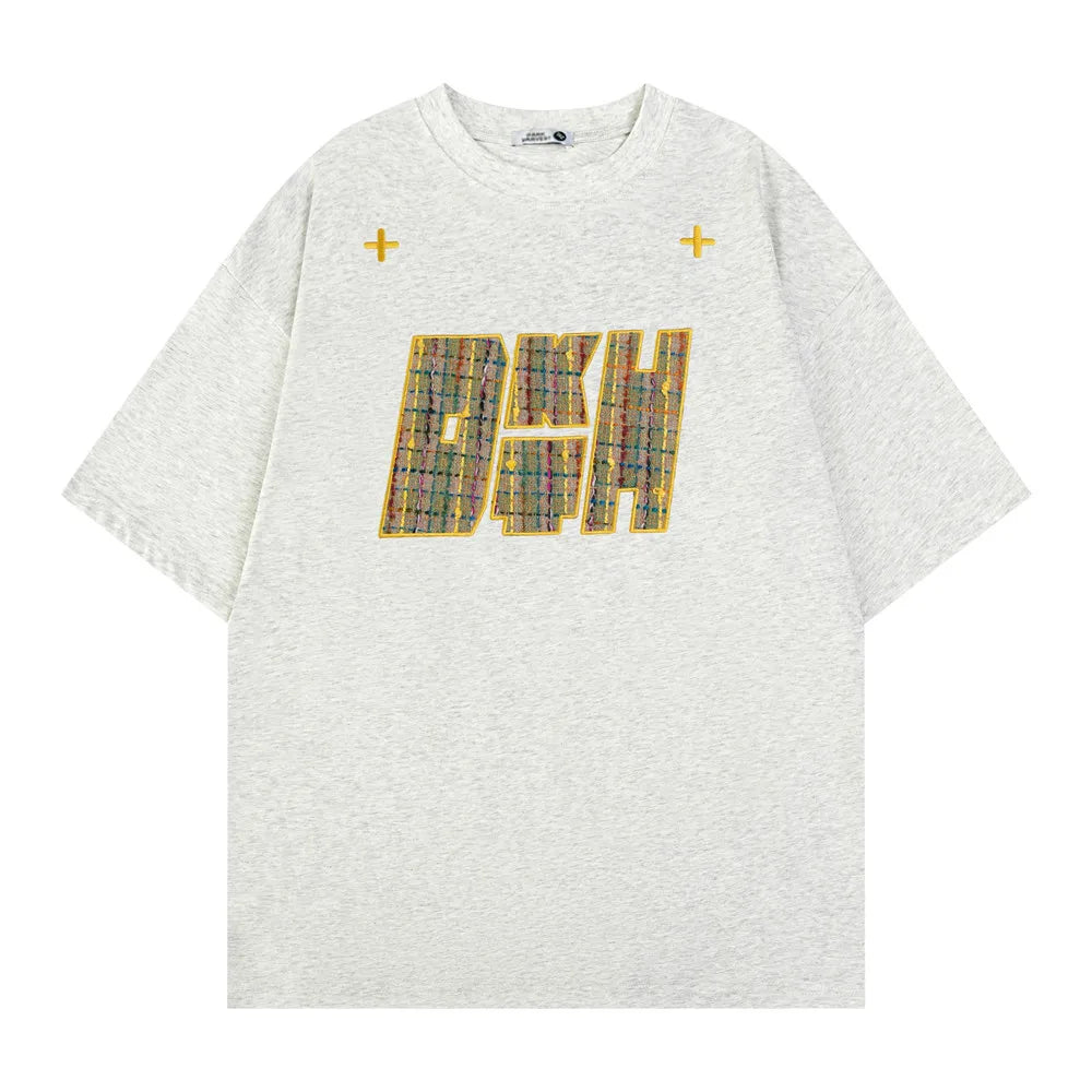 Loose Fit Letter Embroidery T-Shirt