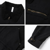 Boxy Black Cotton Varsity Jacket