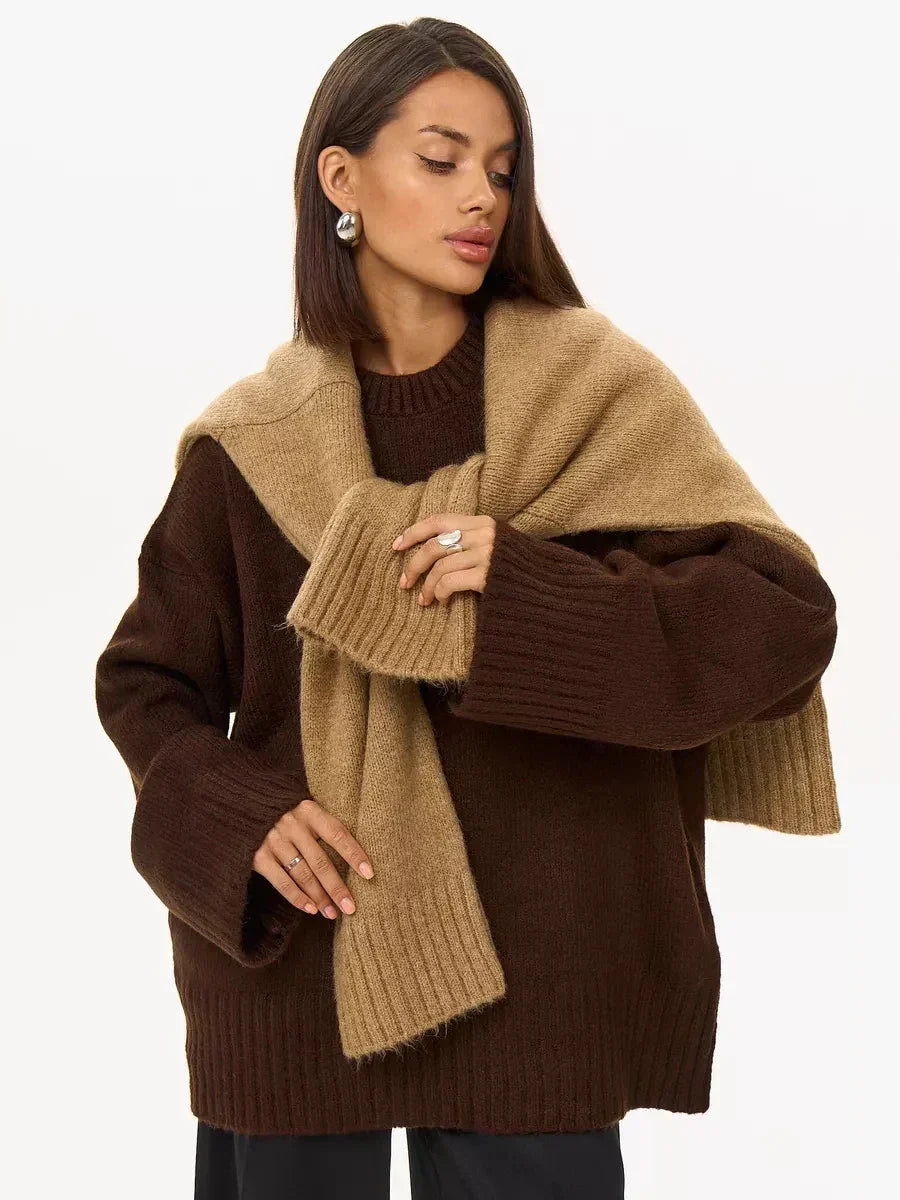 Brown Women's Oversized Cozy Sweater