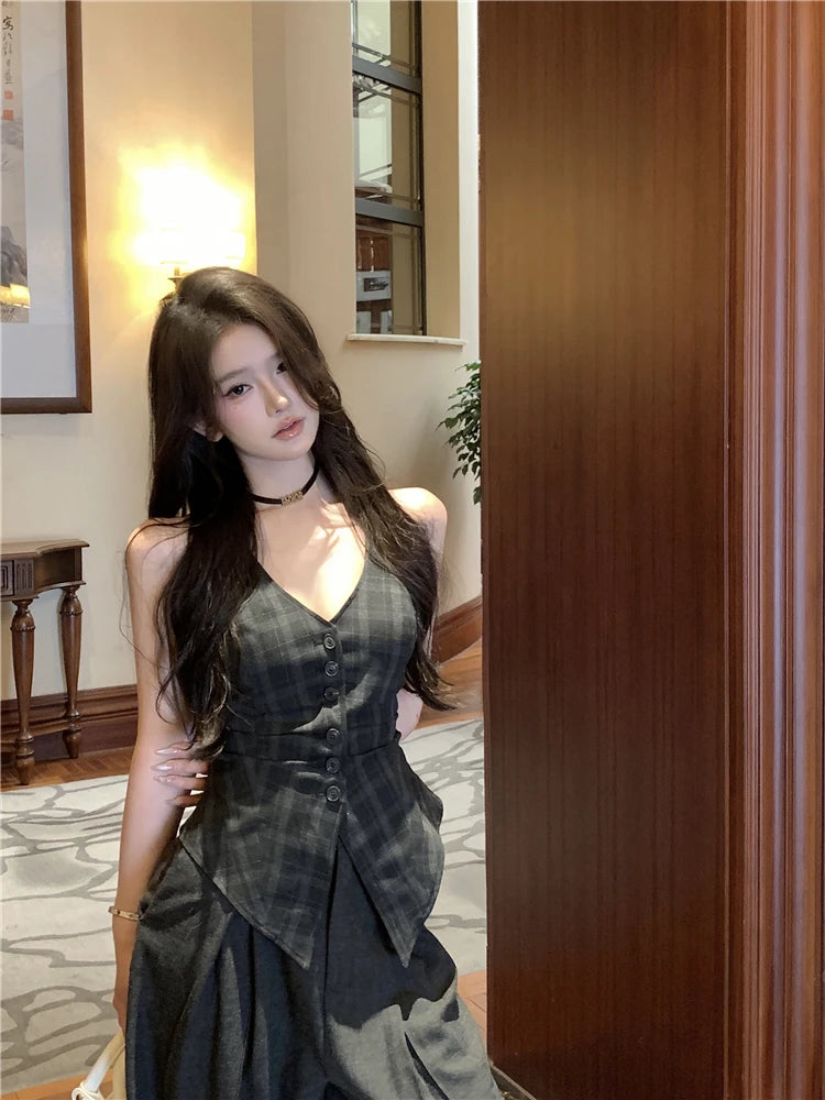 Korean Vest Aesthetic Design Tank Top