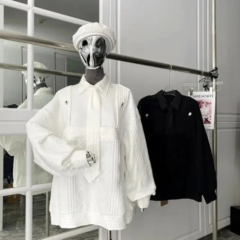 Oversized geometrische Krawatte Oversized Pullover
