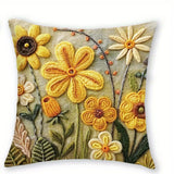 Floral Pattern Yellow Pillowcase
