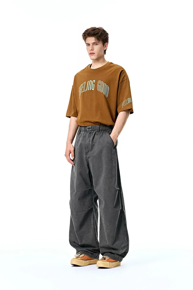 Washed Wide Leg Vintage Cargo Pants