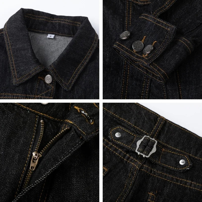 Cowgirl Black Denim Two-Piece Set