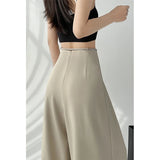 Schwarze High-Waist-Hose mit weitem Bein