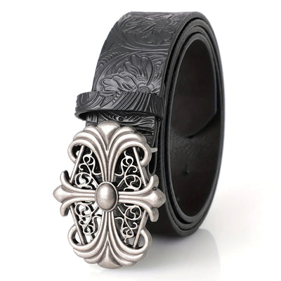 Vintage Embossed Western Leather Belt