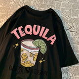 Creative Casual Round Neck Tequila T-Shirt