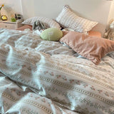 Korean Pink Letter Bedding Set